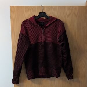 Nagnata Zhen Rib Zip Through Sweater XS Red And Black